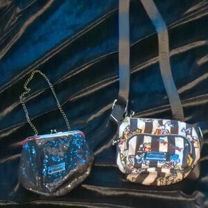 Betsey Johnson Black Sequin and Multicolor Crossbody Bags